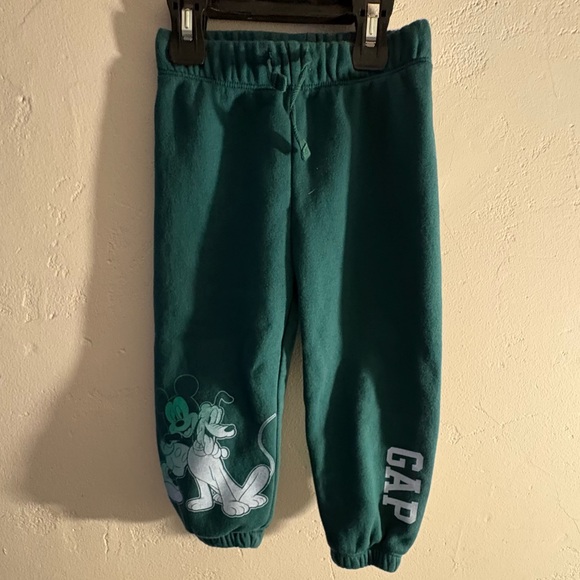 GAP Kids Green Joggers with Mickey Mouse - Picture 1 of 4